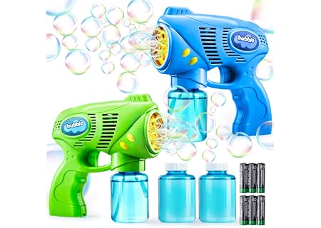 JOYIN Bubble Gun with Refill Solution for Kids 1