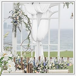 Horbaunal White Chiffon Fabric by The Yard, 1 Yard
