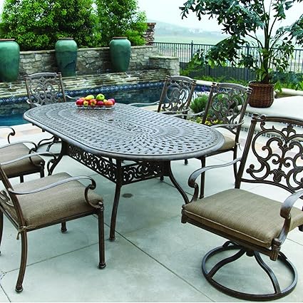 Amazon Com Darlee Santa Barbara 7 Piece Cast Aluminum Patio