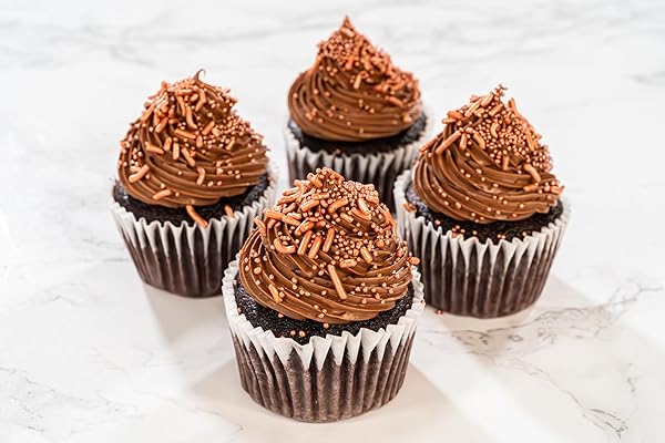 BAKERPAN ROSE GOLD SPRINKLES EDIBLE FOR CUPCAKES, ROSE GOLD JIMMIES SPRINKLES FOR CAKE DECORATING – 4.3 OUNCES (MADE IN USA)