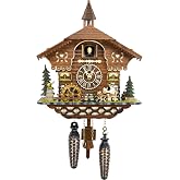 Cuckoo Palace German Cuckoo Clock - The Brotzeit House - with Quartz Movement - 10.3 inches high - Black Forest Clock