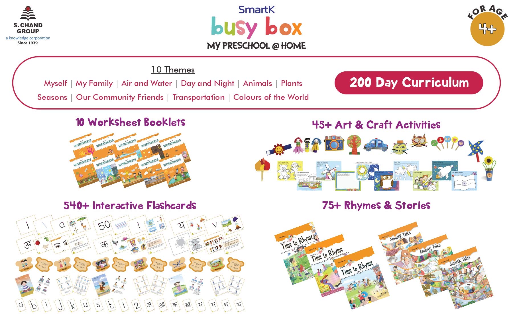 buy smartk busy box my preschool at home learning kit for kids upto 4 5 years nursery based on ncert guidelines a perfect preschool educational kit with 300 worksheet 40 creative activities