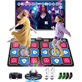 Electronic Dance Mat for Kids &amp; Adults: 2 Player Interactive TV Video Game | Dancing Pad with HDMI for TV &amp; Wireless Musical Exercise Game -Indoor Fun Birthday Gift for Girls Boys Ages 6+