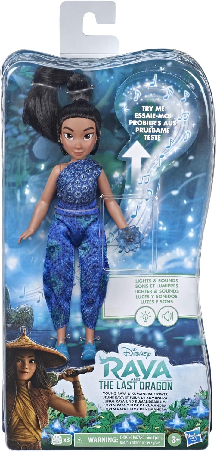 Disney Princess Disney Raya and the Last Dragon Young Raya and Kumandra Flower, Lights and Sounds Doll, Musical Toy for Kids E9468 - Image 3