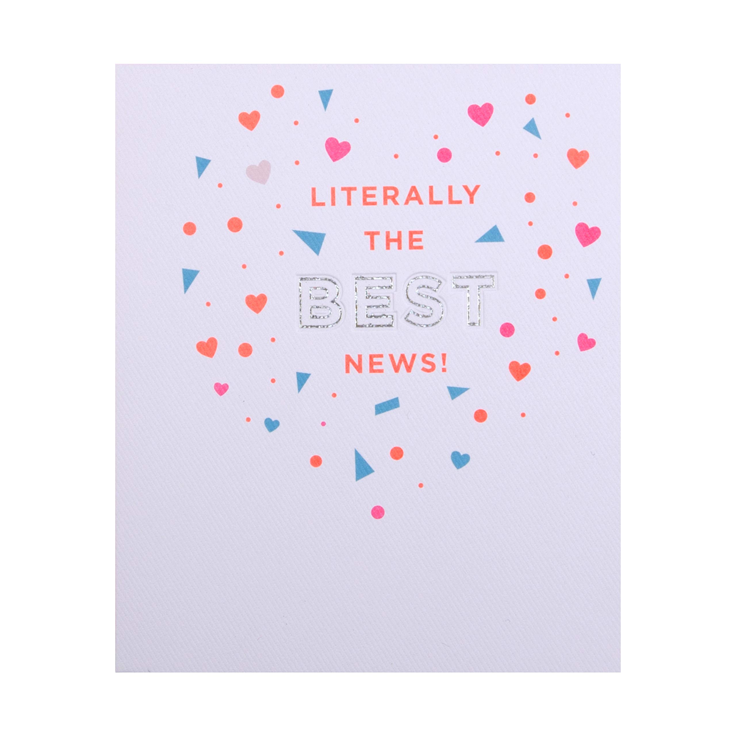 Hallmark Engagement Congratulations Card - Contemporary 'Confetti Design with Neon Inks and Foil Details