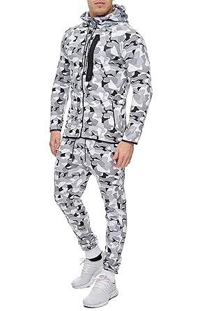 Violento Herren Camouflage Army Jogginganzug Jogging Hose Jacke Sportanzug Military