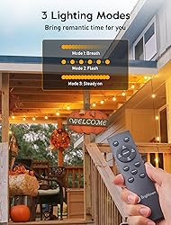 Brightown 58FT Solar String Lights Outdoor with