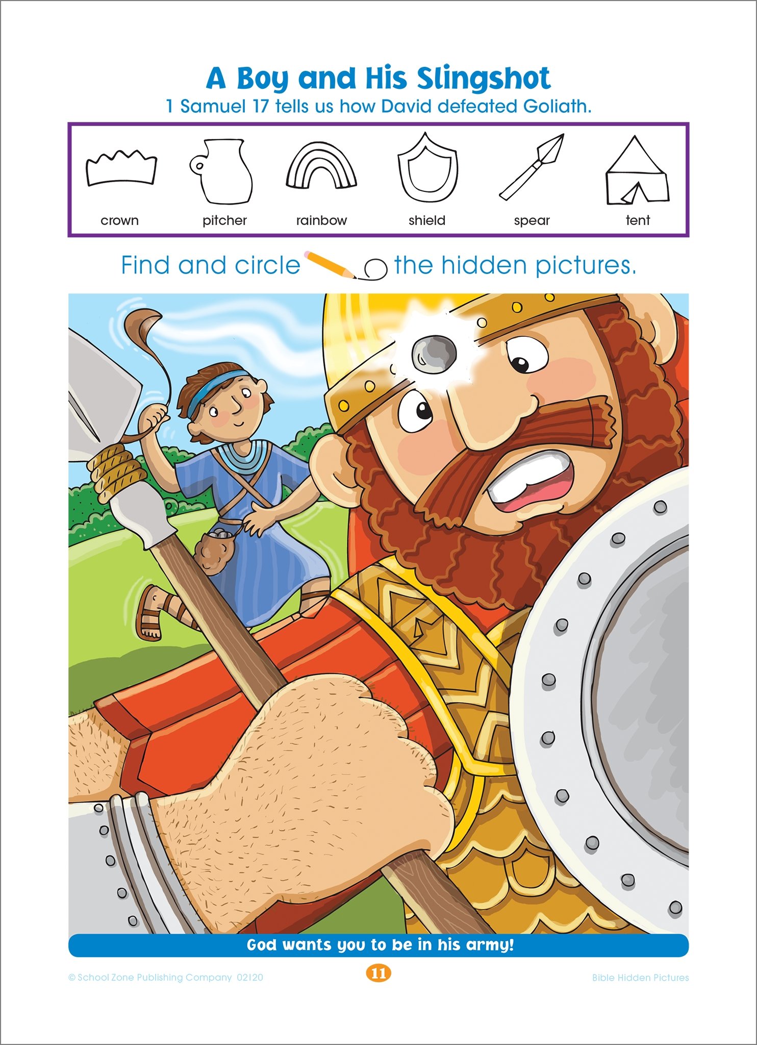 School Zone Bible Hidden Pictures! Workbook: 32 Pages, Preschool, Kindergarten, Christian Scripture, Old & New Testament, Search & Find, Picture Puzzles, Ages 4 to 6