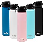 MIRA 24 oz Insulated Water Bottle - Stainless Steel Thermo with One-Touch Quick-Open Spout - Double Wall Hot & Cold (24Hr Cold/12Hr Hot) - Rose Pink