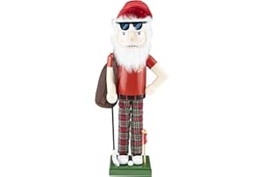 Clever Creations Golfing Santa 14 Inch Traditional Wooden Nutcracker, Festive Christmas Décor for Shelves and Tables