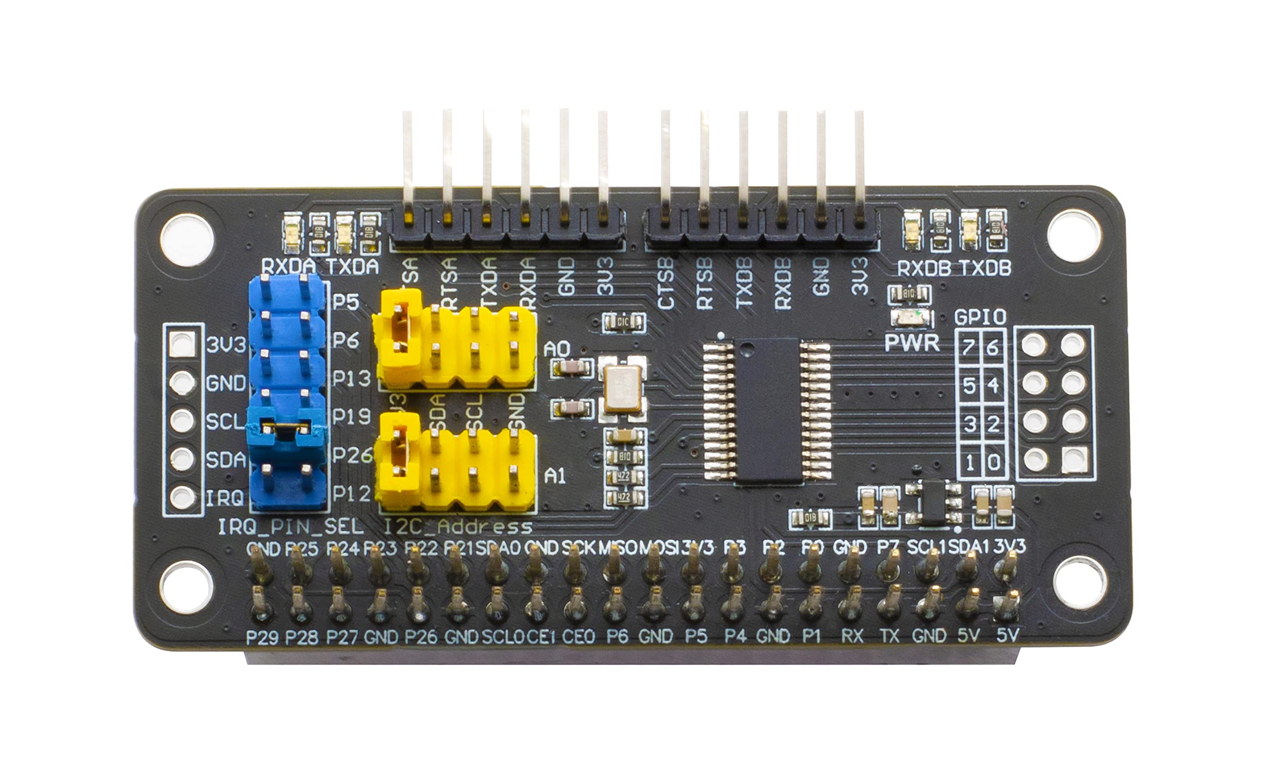 XICOOLEE Serial Expansion Module I2C Interface, Adopt SC16IS752 UART Expansion Chip, 8-bit I/O Expansion, 2-Channel UART 8 GPIOs Expansion,Suitable for Raspberry Pi Zero/Zero W/Zero WH/2B/3B/3B+/4B