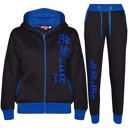 A2Z 4 Kids® Kinder Jungen Mädchen Designer Trainingsanzug #Selfie Aufdruck Kapuzenpulli & Hosen Jogginganzug 7-13 Jahren