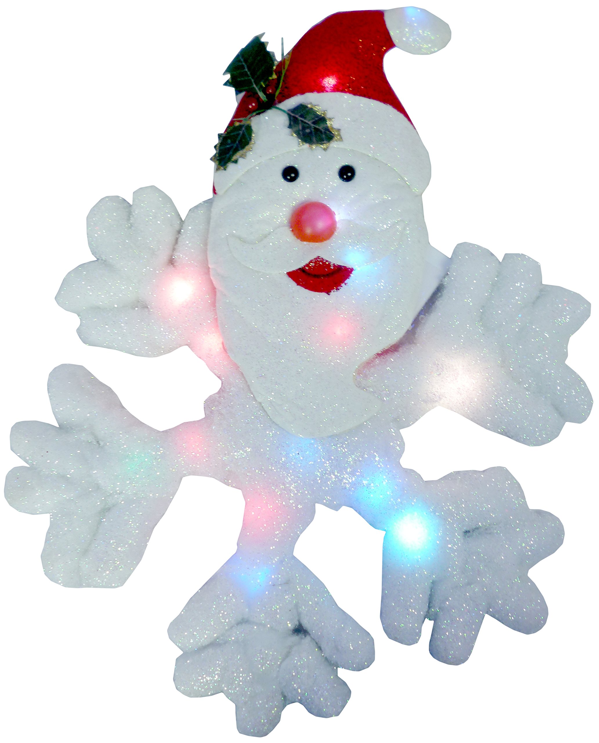 Christmas Concepts® 51cm (20") Light Up Santa On Snowflake Christmas Decoration with Multi Coloured LED Lights - Battery Operated