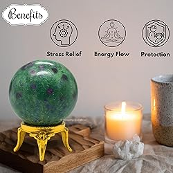 Amazing Gemstone Ruby Zoisite Crystal Ball with