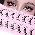 Manga Lashes Natural Look Anime Lashes Cosplay False Eyelashes with Clear Band 3D Wispy Eyelashes Asian Japanese Korean Style Manhua Lashes Look Like Individual Clusters Pack by EYDEVRO