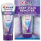 Crest 3DWhite Deep Stain Remover Dazzling Mint Toothpaste, 2.1 oz (Pack of 1), Whiter Teeth in 1 Day, Enamel Safe Fluoride Toothpaste for Fast Stain Removal and Prevention