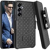 Fingic for Samsung Galaxy S25 Case with Belt Clip Holster Case Slim Combo Shell with Kickstand Swivel Holster Rugged Shockproof Antiscratch Full Body Protective CAse for Galaxy S25,6.2 inch,2025,Black