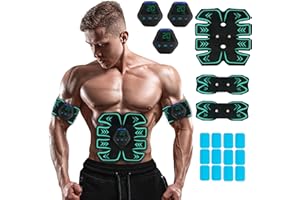 CELFER ABS Stimulator Muscle Trainer, Abs Workout Equipment USB Rechargeable for Men and Woman, Portable Unisex Fitness Gear for Abdomen/Arm/Leg Train, Black