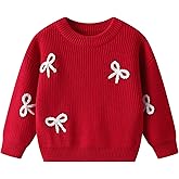 Flofallzique Baby Girl Winter Clothes Knit Sweater Crewneck Pullover Sweatshirt for Infant Toddler