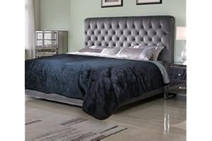 WESBRAD Waterproof, Super Soft, Leak Proof, Totally Pee Proof, EZ-Wash, Two-Color Reversable, Durable, 3 Layer Blanket, (90"x80", Black/Grey) Adults, Pets, Dogs, Cats