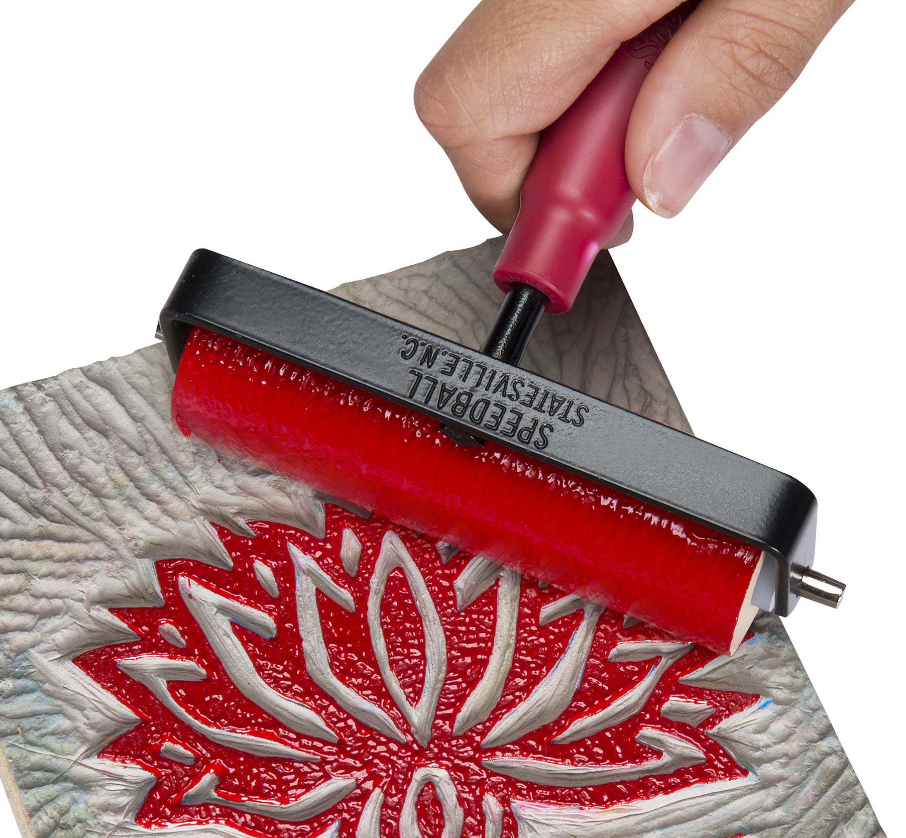 Speedball Deluxe Soft Rubber Brayer - 40/42 Durometer Roller with Heavy Duty Steel Frame – 6 Inches