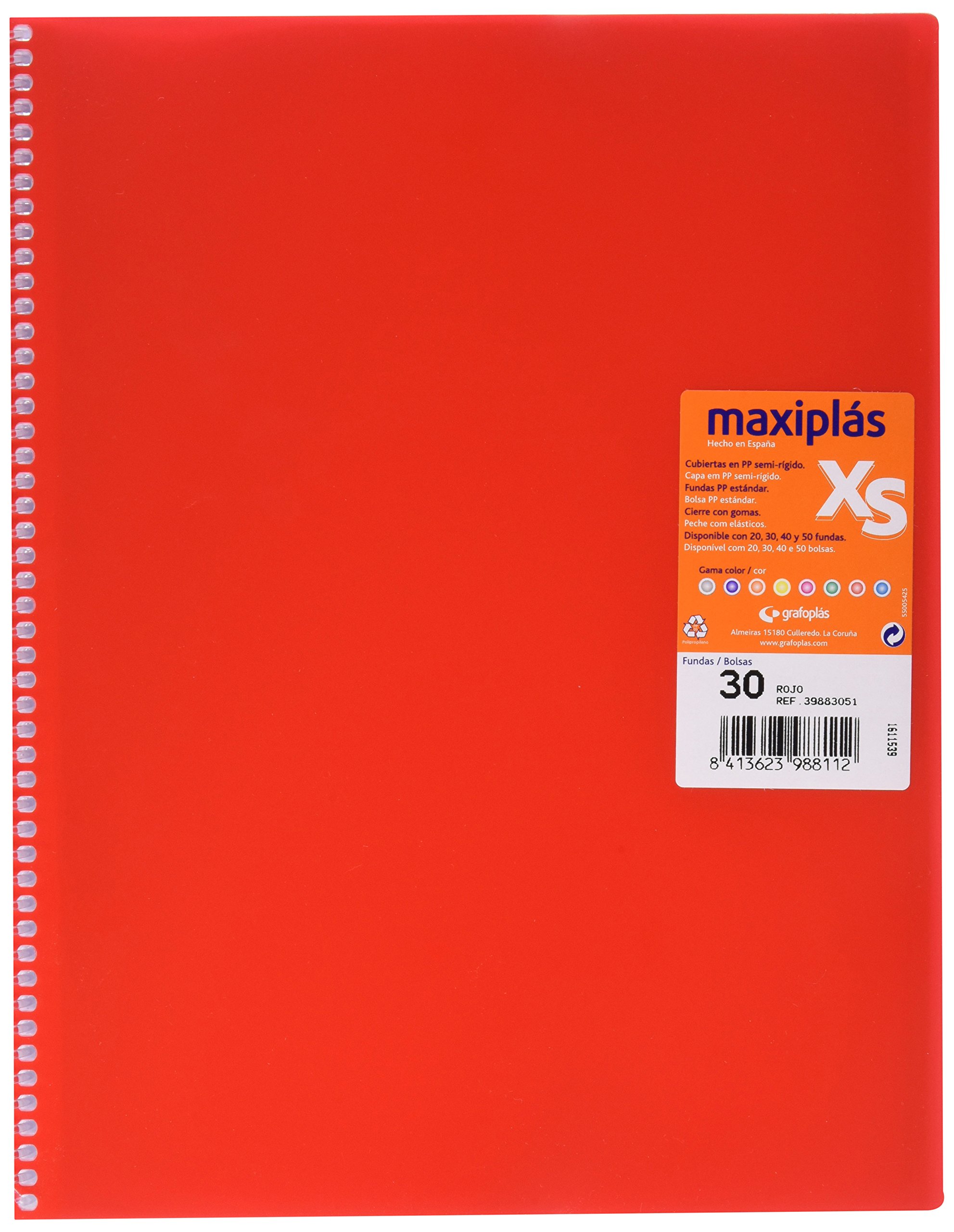 grafoplas Folder – 30 Pockets, A4, Tapas PP A4 red