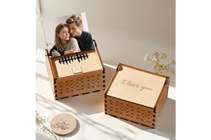HCLRIU Personalized Wooden Music Box with Custom Engraving, Digital Song Player, Musical Gift for Couples, Valentine's Day