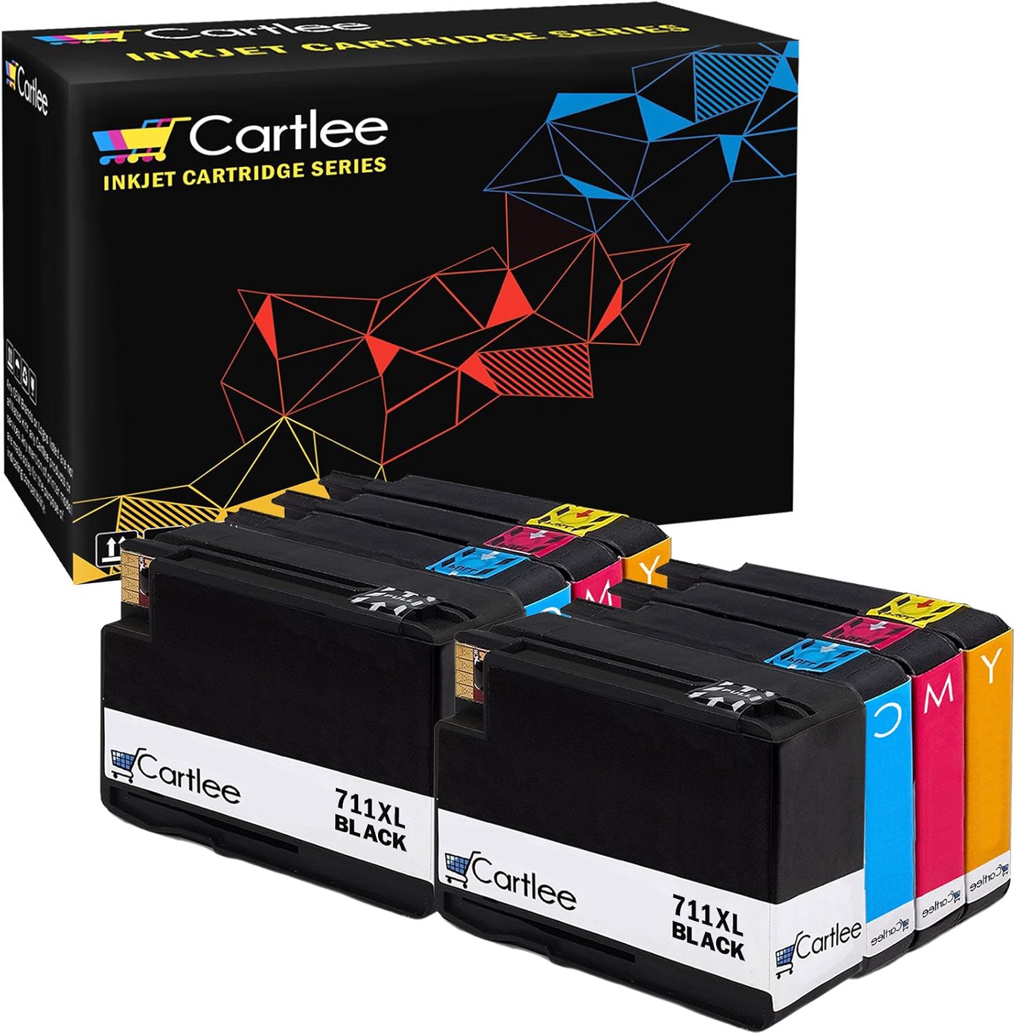 Cartlee Set of 8 Compatible 711 711XL High Yield Ink Cartridges for HP Designjet T120 T520 Printers