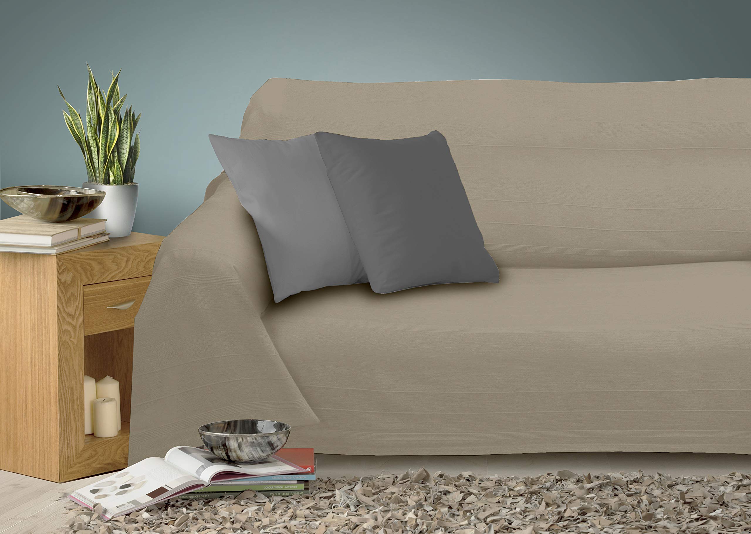 Miracle Home Caiman Multi-Purpose Quilt, 100% Cotton, Beige, 220 x 260 cm