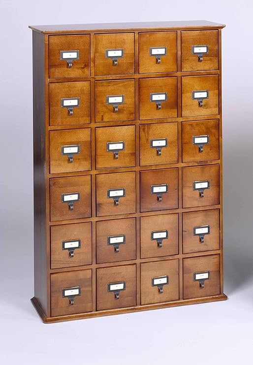 Amazon.com: Leslie Dame Library Card File Media Cabinet Walnut/CD