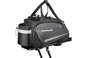 HASAGEI Bike Bag,Bicycle Bag,Bike Rack Bag,About 9L Big Capacity,Waterproof,Toolless Installation,Durable,With Portable Strap & Rain Cover Bike Trunk Storage Travel Bag Panniers
