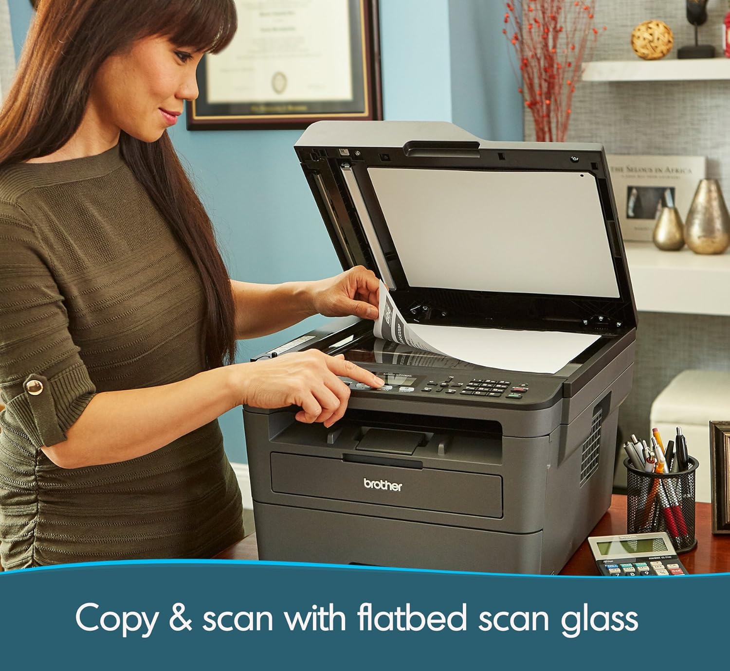 Brother Monochrome Laser Printer, Compact All-In One Printer, Multifunction Printer, MFCL2710DW, Wireless Networking and Duplex Printing,  Dash Replenishment Ready: Office Products