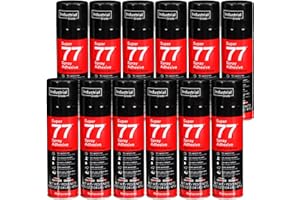 3M Industrial 021200-21210 Clear Super 77 Multi-Purpose Spray Adhesive, 16.75 oz., Spray Can (Pack of 12)