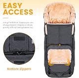 Orzbow Universal Footmuff for Stroller Dark Grey Warm Faux Sheepskin Liner view 5