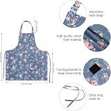 FANTESI 2 Pack Floral Kitchen Aprons Adjustable Pockets Women view 2