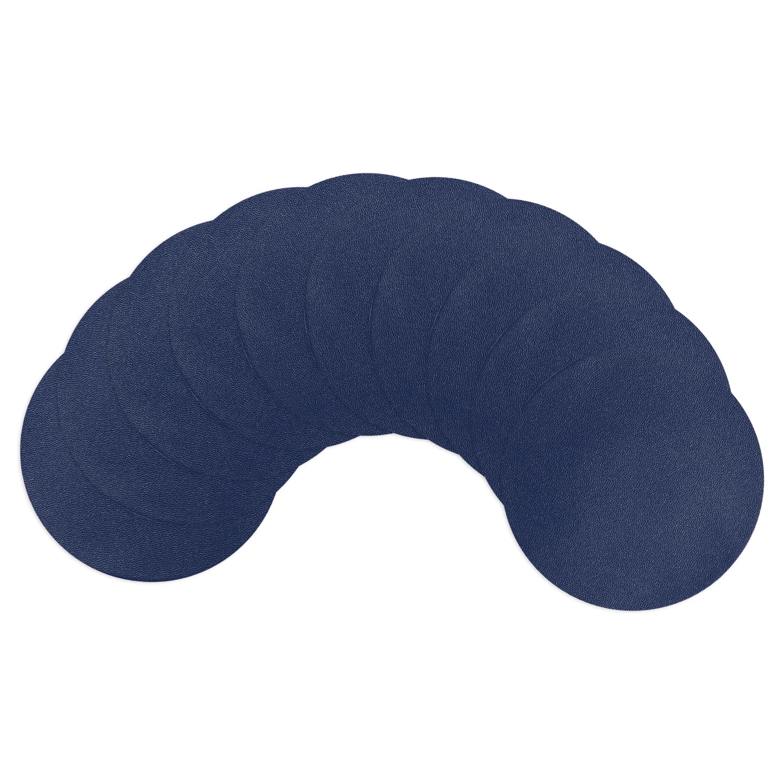 uxcell Round Drink Coasters Set of 10 Dual Sided Non-Slip Non-Stick Waterproof Leather Coasters for Drinks, Coffee Table, Housewarming Gifts, Home Decor 4"×4"Navy Blue