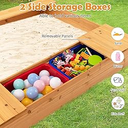 HONEY JOY Kids Sandbox, 49”x47” Cedar Wooden