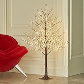 Hairui Lighted Brown Tree Plug in 4FT 430 LED Artificial Twig Tree with Lights for Christmas Holiday Wedding Room Decorations Indoor Outdoor