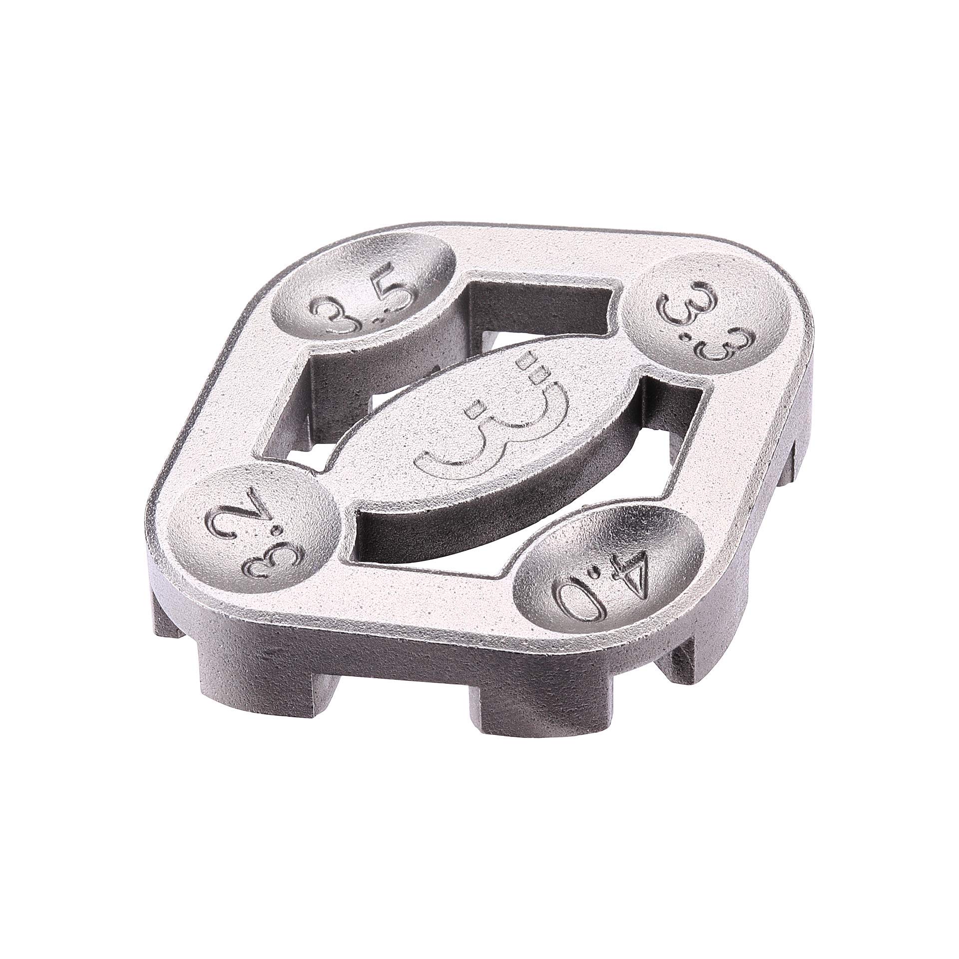 BBB Cycling Bicycle Spoke Wrench Tool I Spoke Key Bike Wheel Spanner I Bike Spoke Tool I 3.2/3.3/3.5/4.0mm Diameters I Turner II BTL-15, Silver