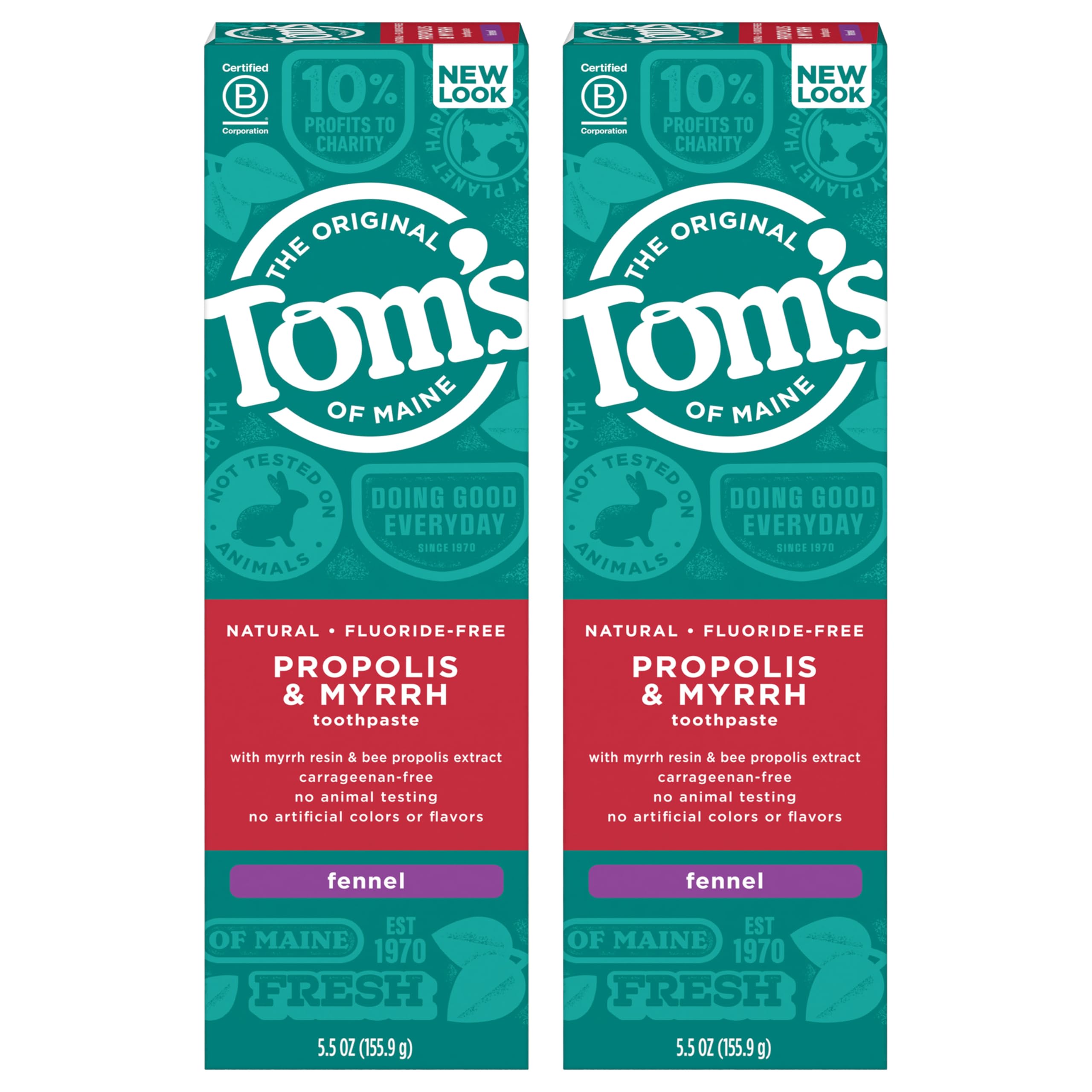 Tom's of Maine: Propolis & Myrrh Toothpaste, Fennel 5.5 oz (2 pack)