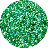 Tingoons 1000 PCS 6mm Acrylic Faceted Spacer Beads AB Color Glossy Round Loose Beads for Jewelry Making Bracelet Necklace Earring Ornament Wind Chimes Key Chains(Green AB)