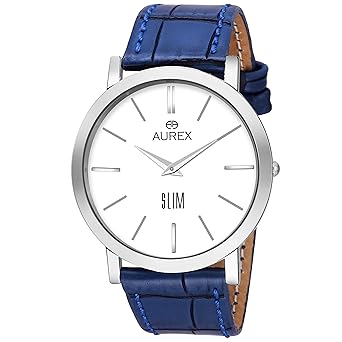 Analouge White Dial Extra Slim Watches Water Resistant Blue Color Strap Watches for Mens/Boys AX-GR143-WTBL