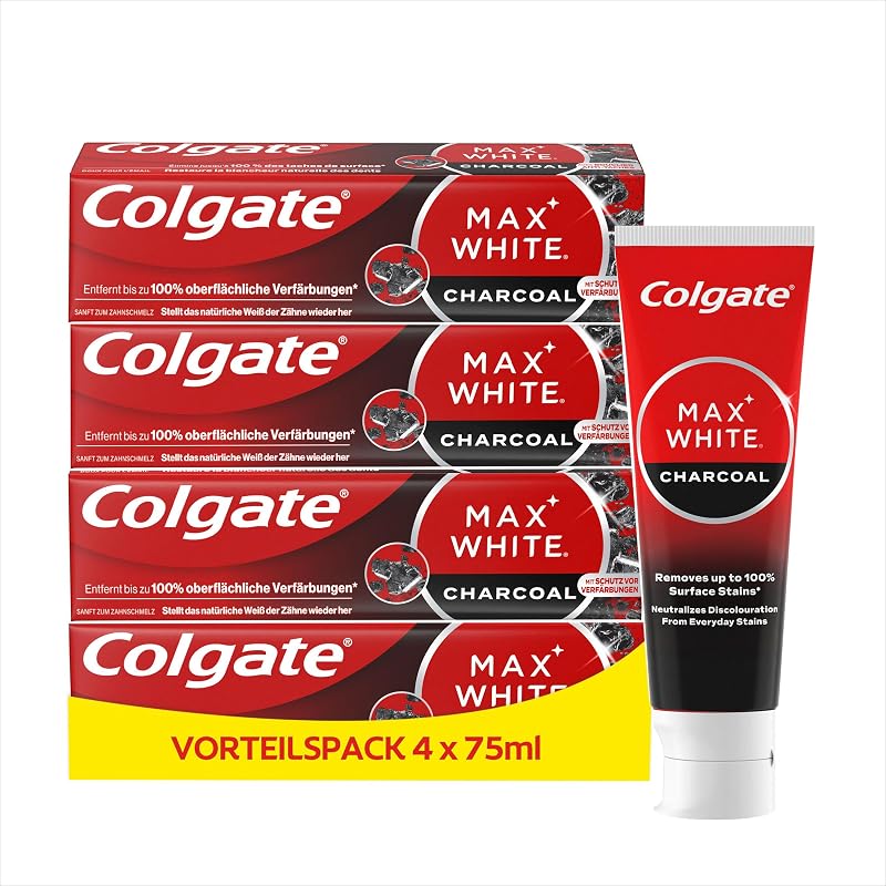 Zahnpasta Max White Charcoal, 4x 75 ml