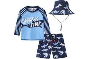 BTPEIHTD Kids Swimsuit Boys Rash Guard Swim Trunks UPF 50+ Fishing Surfing Beach Bathing Suit Quick Dry Toddler Swimwear Set