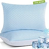 SUPA MODERN Shredded Memory Foam Pillows Queen Size Set of 2, Cooling Bed Pillow for Sleeping for Hot Sleepers, Adjustable Pilllows for Side Back and Stomach Sleepers, Neck & Shoulder Comfort Support