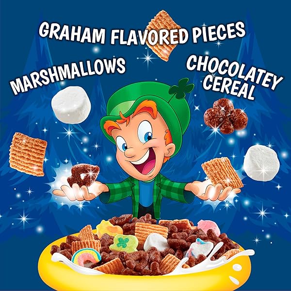 LUCKY CHARMS SMORES BREAKFAST CEREAL WITH MARSHMALLOWS, FAMILY SIZE, 18 OZ