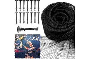 ALLOXITY Pond Netting Cover for Leaves, 15 x 20 Koi Pond Net Cover, Durable & Sturdy Pond Netting for Koi Ponds, Protect Koi Fish Against Herons, Raccoons, Cats & Predators, 14pcs Stakes Included