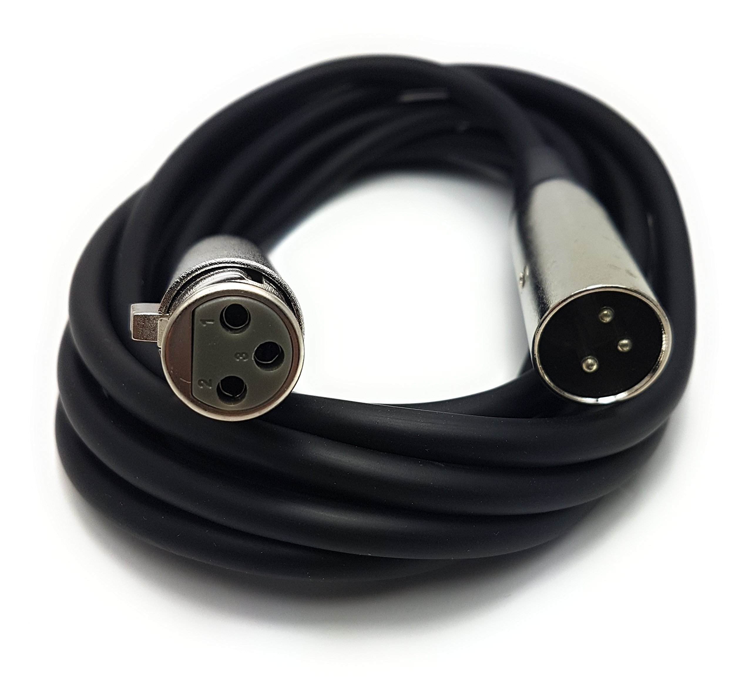 MainCore 3m Long XLR Male To XLR Female Socket Microphone, Instrumental Cable Lead Compatible With Amplifiers, Mixer, Speakers & Other Pro Recording (Available in 0.5m,1m, 2m, 3m, 5m, 6m, 10m) (3m)