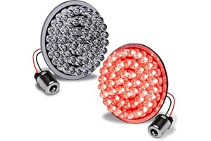 ONLINE LED STORE TRUE MODS 2" 1156 Red Rear LED Brake Tail Light for Harley Davidson [Pair Set] [Black-Finish] [Bullet Style] Light For Harley Sportster Street Glide Road King Softail Electra Heritage Dyna Fatboy