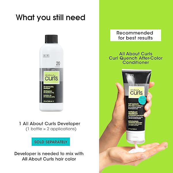 ALL ABOUT CURLS 6WB CINNAMON ROLL PERMANENT HAIR COLOR (PREP + PROTECT SERUM & HAIR DYE FOR CURLY HAIR) – 100% GREY COVERAGE, NOURISHED & RADIANT CURLS